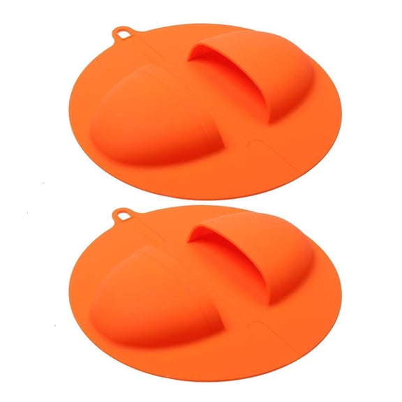 2 Piece Thermal Protective Oven Mitts Food Grade Silicone Gloves for Outdoor Cooking and Baking Grilling Potectors