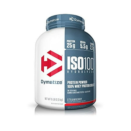 UPC 682384074824 product image for Dymatize ISO 100 Whey Protein Powder Isolate, Strawberry, 5 lbs | upcitemdb.com