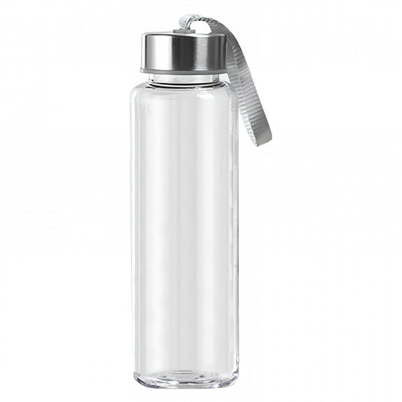 ACDANC Water Bottle Clear Plastic Water Bottles Sports Water Bottles Plastic Juice Bottles with Caps Water Cups Stainless Steel Screw Cap Lid Wide Mouth Leakproof, 400ml