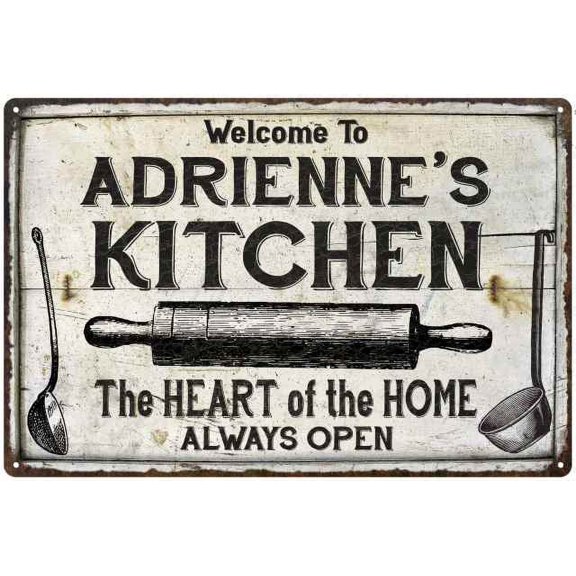ADRIENNE'S Kitchen Farmhouse Sign 8 x 12 High Gloss Metal 208120033397