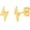 Lightning-Gold, variant on 5MM Triangle/Lightning/Cross/Hollow Circle Studs, Hypoallergenic Flat Back Earrings for Women