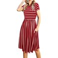 thumbnail image 1 of Vestido Simier Fariry, modesto, de negocios, casual, color vino, talla L, 1 of 6