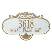 Whitehall Products 2018WG Grande Wall Two Line Rochelle Address Plaque, White & Gold