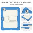thumbnail image 4 of Case for iPad Pro 13 2024, Military Grade Protective Silicone PC Cover with Screen Protector & Adjustable Kickstand & Shoulder Strap & Pencil Holder & 3-layer Protection, Skyblue+Beige, 4 of 8