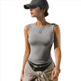 thumbnail image 1 of Chaleco Deportivo de Verano para Mujer, Ajustado, Elástico, Sin Mangas, Gris, Talla S, 1 of 9