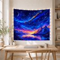thumbnail image 5 of Mountain Lake Fantastical with Night Swirling Dynamic Dominates, Mystical Fantasy for Space Lovers, Galaxy Room Decor, Graduation Gift, Tapestry Wall Hanging for Bedroom and Dorm, 5 of 7