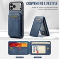 thumbnail image 4 of Decase Wallet Case for iPhone 17 Pro, Magnetic Back Cover Compatible with Mag-Safe, Premium PU Leather Slim Shockproof Protective Phone Case with Detachable Card Holder Kickstand,Blue, 4 of 9