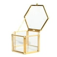 thumbnail image 4 of simhoa Glass Terrarium Box, Retro Glass Jewelry Box, Gold Geometric Terrarium Box for 8 8 x 6.8 x 4.5 cm, 4 of 8