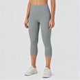 thumbnail image 6 of Ltctricy Capri Leggings for Women Stretchy High Waisted Slim Fit Yoga Pants Casual Workout Pants for Gym Running(Gray,Small), 6 of 7
