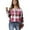 Hot Pink, variant on Women's Casual Shirts Long Sleeve Tops Button Up V Neck Loose Knit Fall Favorites For Women with Large Plaid Print Waffle Henley Shirt, Autumn Winter Fashion Comfortable Blouse,Dark Green,L