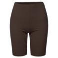 thumbnail image 2 of A2Y Women's Basic Solid Premium Cotton Mid Thigh High Rise Biker Bermuda Shorts Americano L, 2 of 5