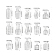 thumbnail image 2 of Juego De 15 Floreros Jarrones De Vidrio Cristal Transparente, 2 of 5