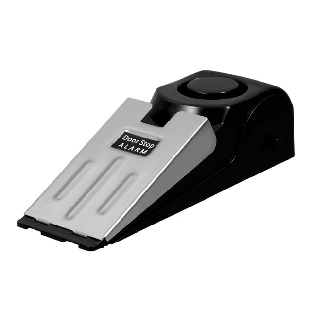 Tope de puerta de 120 dB con alarma de seguridad para el hogar, accesorio sin (negro)