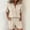 Khaki women's 2 piece shorts set a1, variant on Cagogo Women's 2 Piece Shorts Set Casual Summer V Neck Short Sleeve Top with Pocket Solid Loose Outfits Matching Lounge Sets Tracksuits Travel Airport Clothes, Khaki L