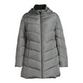 thumbnail image 3 of Big Chill Women's and Women's Plus Chevron Quilted Puffer Jacket with Hood, Sizes S-3X, 3 of 5