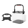 thumbnail image 2 of Cubo de pesca plegable cubo de pescado equipo ergonómico ligero con contenedor de almacenamiento de campamento de cuerda de agua para jardinería al Bolsillo lateral de Black20cm, 2 of 8