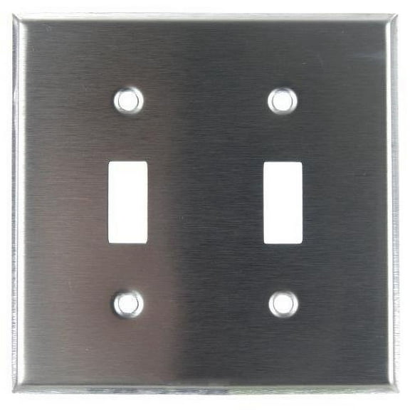 SUNLITE 2 Gang Toggle Plate Steel E102S