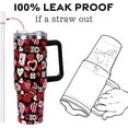 thumbnail image 4 of 40 oz Valentine''s Tumbler for Her - Vacuum Insulated Stainless Steel Cup with Handle & Straw Lid, Heart Design, Leakproof - Gift for Girlfriend, Wife, Women, 4 of 6