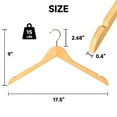 thumbnail image 4 of BP4U 12-Pack Premium Wooden Clothes Hangers, Solid Wood Coat Shirt Top Hangers for Jackets, Shirts, Dresses(Natural Wood), 4 of 7