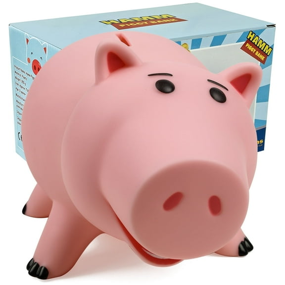 Creamily Hamm Piggy Banks Plastic Pink Large Money Box Saving Coin for Girls Boy Gift Christmas Birthday