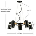 thumbnail image 4 of JONATHAN Y Eugenio 24.5" Adjustable Metal LED Chandelier, Black/Brass Gold, JYL6119A, 4 of 8