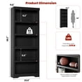 thumbnail image 3 of 5 Tier Bookshelf, 69" Tall Farmhouse Bookcase - with Adjustable Shelves, Floor Standing Open Display Storage Rack with Anti-Slip Design for Home Office, Balcony, Library, Study / Living Room, Black, 3 of 7