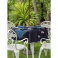 thumbnail image 3 of Outdoor Tablecloth with Umbrella Hole for Patio/Picnic/Party/Camping, Spring Cherry Flowers Waterproof Table Cloth Round Cover Washable, Pink Floral Blossom Vintage Black (Dia 54"), 3 of 8