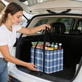 thumbnail image 5 of Collapsible Car Trunk Organizer with Handles 600D Oxford for Car Kitchen and Home Storage, Blue and White Color Scheme 13× 10.2×10.8inch, 5 of 6