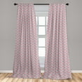thumbnail image 5 of Ambesonne Retro Curtains, Pastel Zig Zag Pattern, Pair of 28"x95", Pale Blue Red and White, 5 of 5