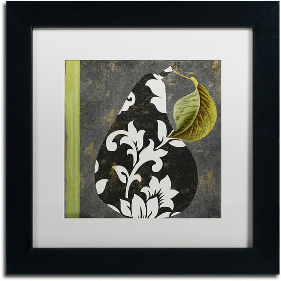 Trademark Fine Art "Decorative Pear II" Canvas Art by Color Bakery White Matte, Black Frame