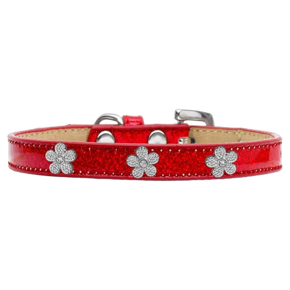 Dog, Puppy  Pet Widget Ice Cream Collar, "Silver Flower"
