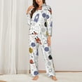 thumbnail image 2 of Pajamas for Women Set - Rocket Planets Comfy Long Sleeve Button Up Pajama Sets for Women 2 Piece, Soft Sleepwear Nightwear Pjs Lounge Sets for Women with Pockets, 2 of 6