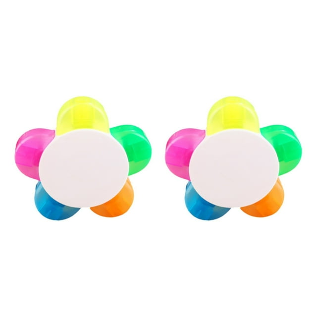 BINGLI Markers 5 Color Flower Highlighter Thick Line Thin Line Marker Focus Color Students Use Stationery Candy Color Line Markers for Kids Drawing