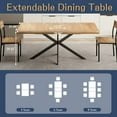 thumbnail image 2 of 55''-70.9'' Extendable Dining Room Table for 4 5 6 7 8 People, Wooden Rectangle Expandable Dining Table with Hidden Storage, Farmhouse Kitchen Table for Dining Room, Kitchens, Office (Oak)-Table Only, 2 of 9