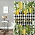 thumbnail image 2 of Welcome Lemon Buffalo Plaid Shower Curtain, Black White Summer Fruit Shower Curtain Set with Hooks, Waterproof Fabric Shower Curtains for Bathroom Decor, 36x72 Inch Bath Curtain, 2 of 6