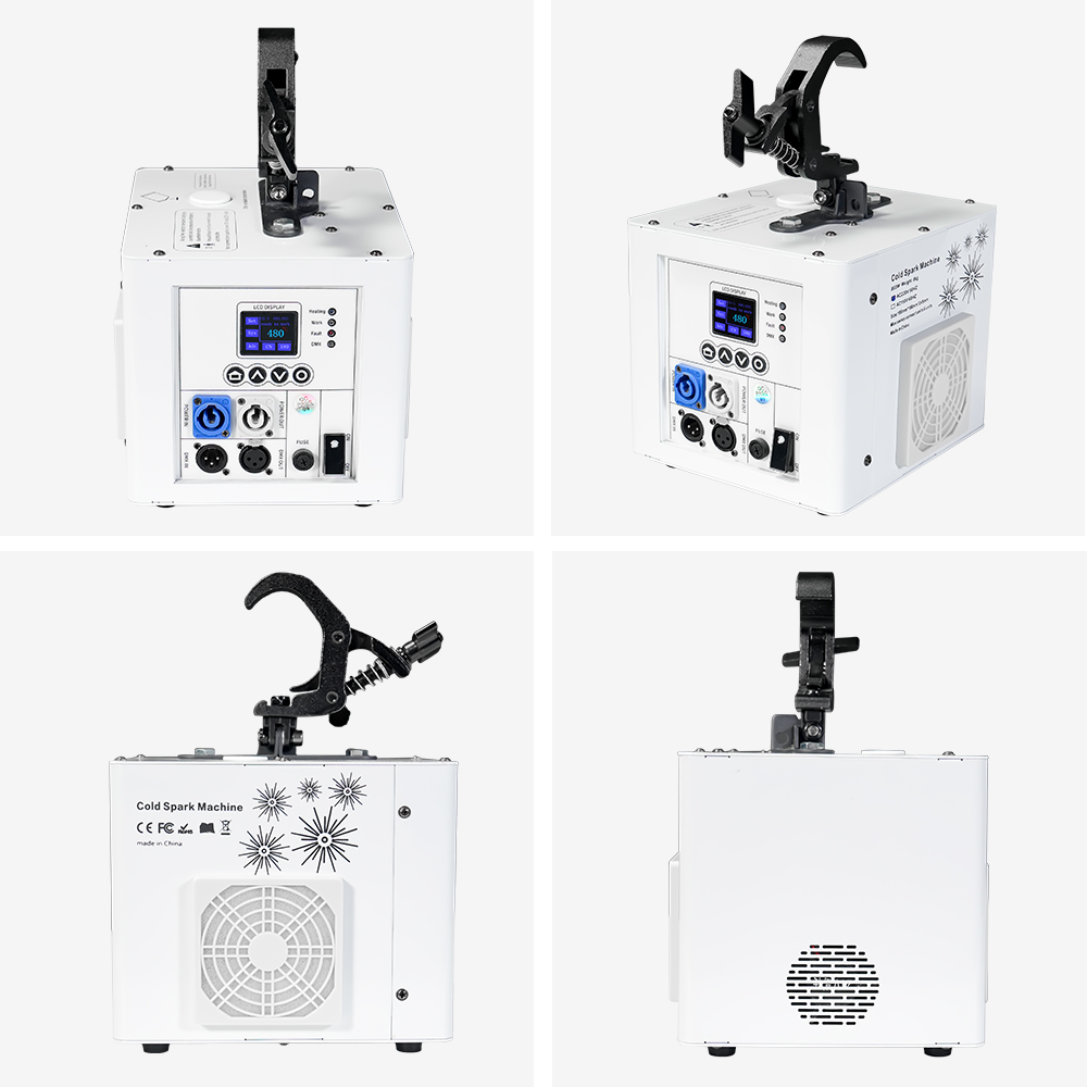 2Pack 800W Spray Down  Waterfall Sparkler Cold Spark Fountain Machine Remote DMX Control with Case