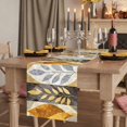 thumbnail image 2 of Retro Abstract Leaves 36 Inch Table Runner, Vintage Summer Botanical Art Farmhouse Dresser Scarf Cotton & Linen Tablerunner for Dining/Kitchen Island/Holiday Party Décor Small 13" x 36", 2 of 9