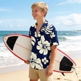 thumbnail image 5 of Sentuca Kids Boys Shirts Short Sleeve Casual Button-down Shirts for Beach Hawaiian Vacation Summer Clothes Size 5-6Years, 5 of 7