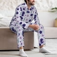 thumbnail image 7 of Naloa Daisies Flowers Men’s Pajamas Set - Long Sleeve Button Down Sleep Shirt and Pajama Bottoms Sleepwear Set-Large, 7 of 7