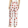 thumbnail image 3 of Goofa Hand Drawn Strawberry Printed Soft Pajama Pants for Women, Wide Leg Comfy Casual Lounge Yoga Pants-X-Large, 3 of 9