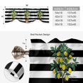 thumbnail image 6 of Tie Up Valance Curtain for Kitchen, Spring Summer Lemons Leaves Basin Rod Pocket Short Curtains Adjustable Tie-Up Shade Valances, Black White Stripes Window Treatment for Bathroom Living Room Bedroom, 6 of 9