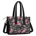 thumbnail image 2 of Teacher Tote Bag,Pioneer Flower Floral Print Pattern Teacher Utility Tote Bag,Large Work Tote Bags for Women with Multiple Pockets,Top Zipper Closure,13.8x10.6x6.7 Inch, 2 of 5