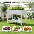 thumbnail image 5 of Bifanuo Raised Garden Bed with Wheels - Outdoor Elevated Planter with Weatherproof Resin, Effective Drainage for Backyard, Patio and Balcony, White, 5 of 6