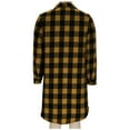 thumbnail image 6 of Womens Flannel Plaid Shirt Shackets Mid Length Pocketed Button Up Casual Lightweight Fall Spring Jacket Blouses (S, Yellow), 6 of 7