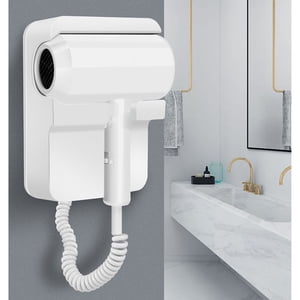 Séchoir 1300W Séchoir à cheveux avec support 2 Niveaux Température Séchoir à cheveux mural pour salle de bain de l'hôtel