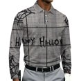 thumbnail image 2 of FOPSUFGWFO T-shirts For Men Halloween Funny Shirt Long Sleeve Lightweight Daily Wear Fall Winter Tops With Pumpkin Bat Print Black 2XL, 2 of 4