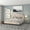 Beige, variant on King Size Arched Tufted Upholstered Platform Bed in Beige Fabric