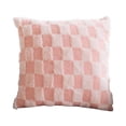 thumbnail image 2 of Fuzzy Checkerboard Pillowcase 17.72x17.72In Soft Decor Pillow Cover Design Organizer For Zippered Opening Textured Detail Multi Color Sofa Living Room Bedroom Home Decor Pillowcases, 2 of 6
