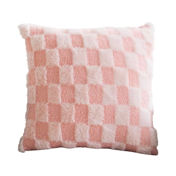 17.72x17.72 Inch Pillow Covers, Checkered Throw Pillows for Sofa Soft Plush Valentines Pillow Cases for Baby Girl Room Decorations