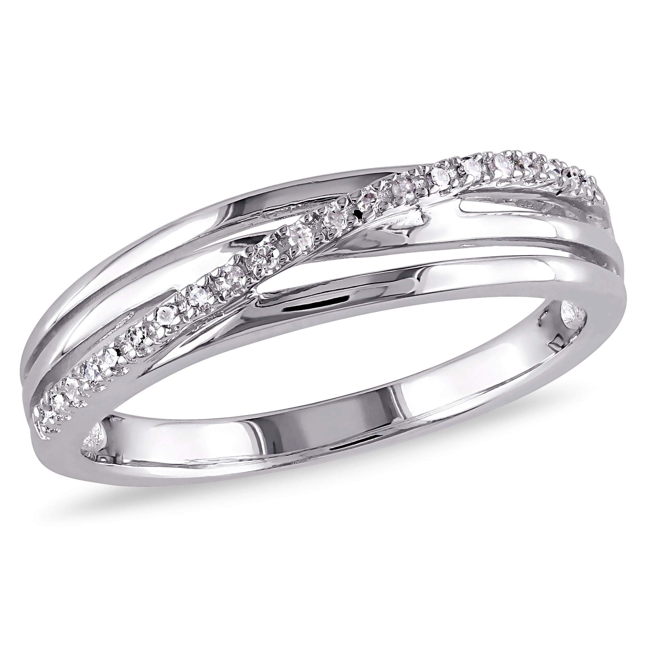 Amour Sterling Silver Diamond Accent Infinity Ring 